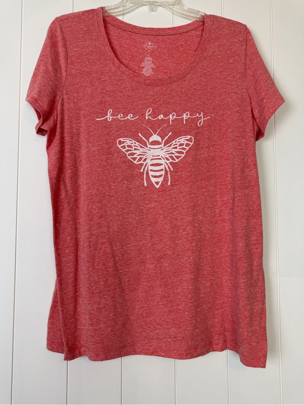 Bee Happy Women's Red Graphic Tee
